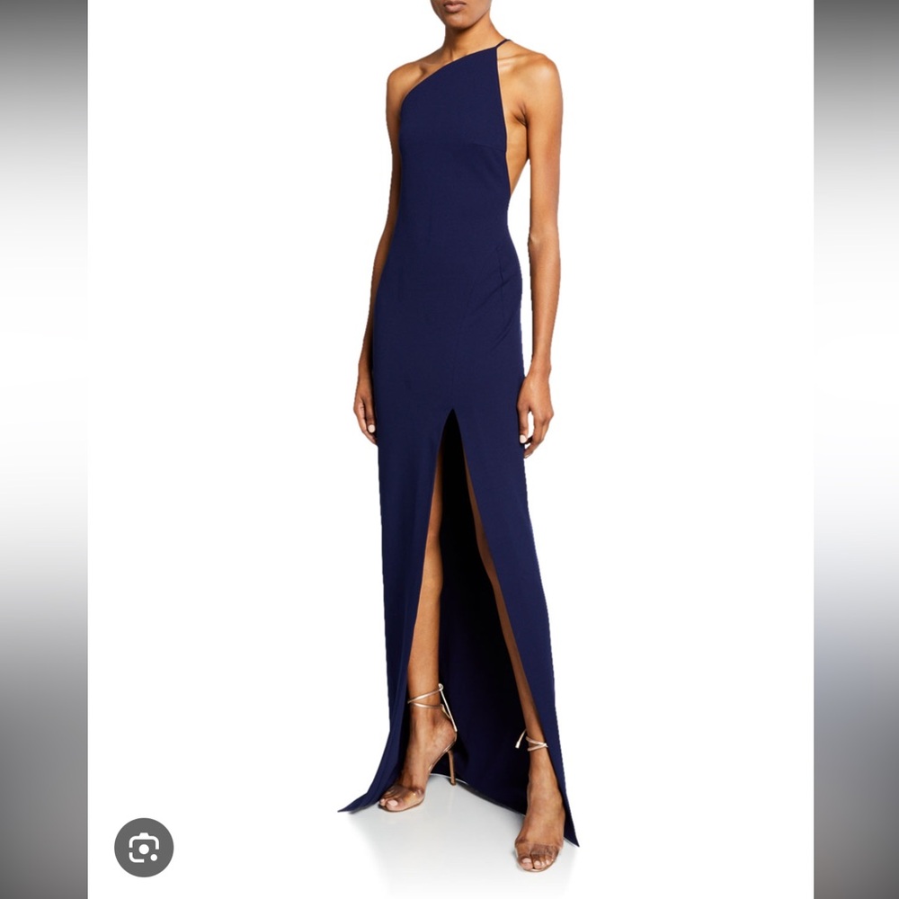 Solace London Navy Petch Gown with Slit
